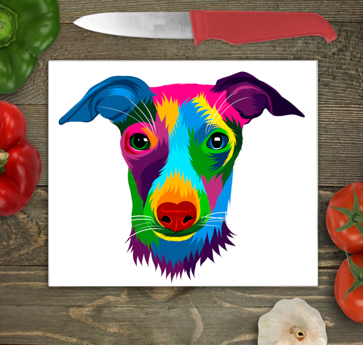 Jack Russell Glass Chopping Board, Jack Russell Worktop protect - Click Image to Close